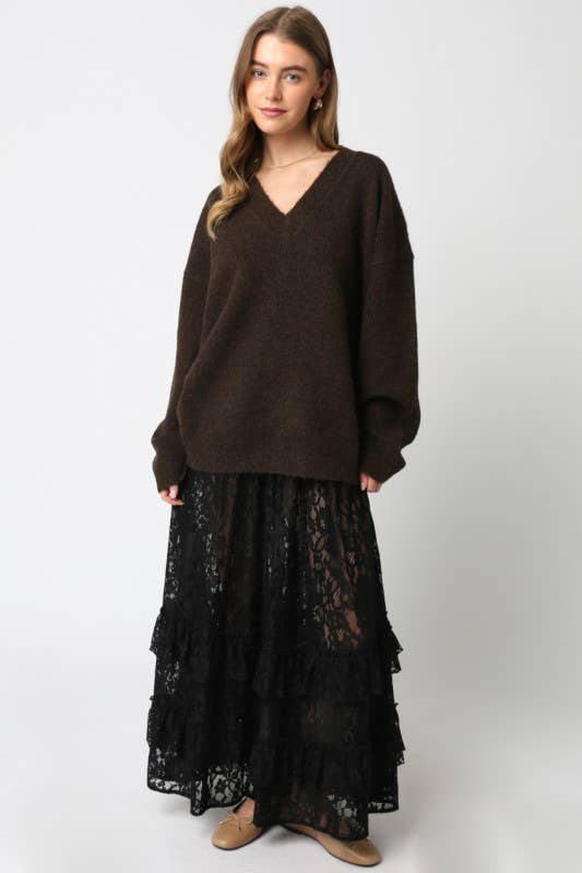 Kinley Brown Knit Sweater