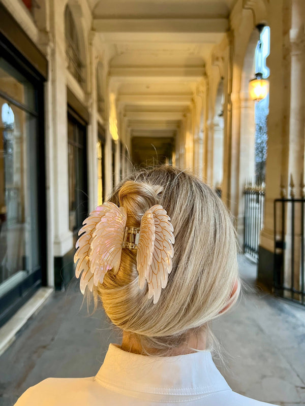 Hand-painted Angel Wings Claw Hair Clip