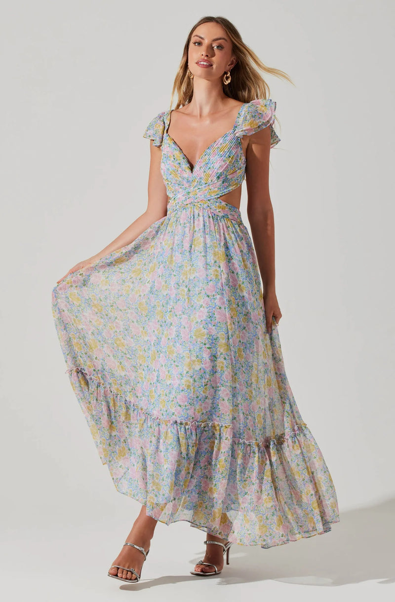 FINAL SALE ASTR the Label | Primrose Dress | Blue Pink Floral