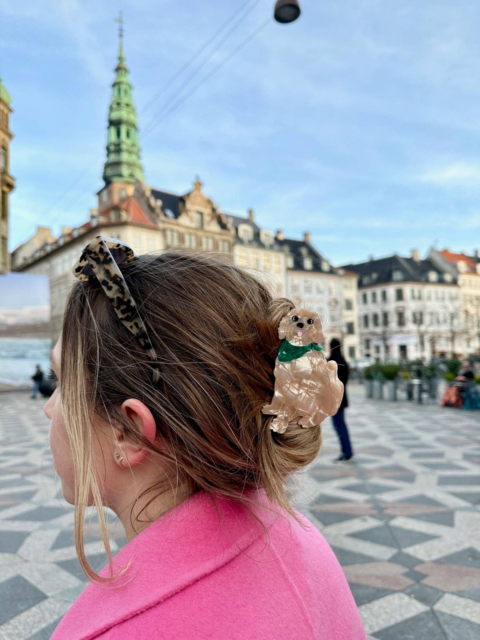 Golden Doodle Dog Claw Hair Clip