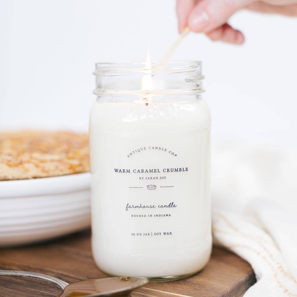 Warm Caramel Crumble - Soy Wax Mason Jar Candle