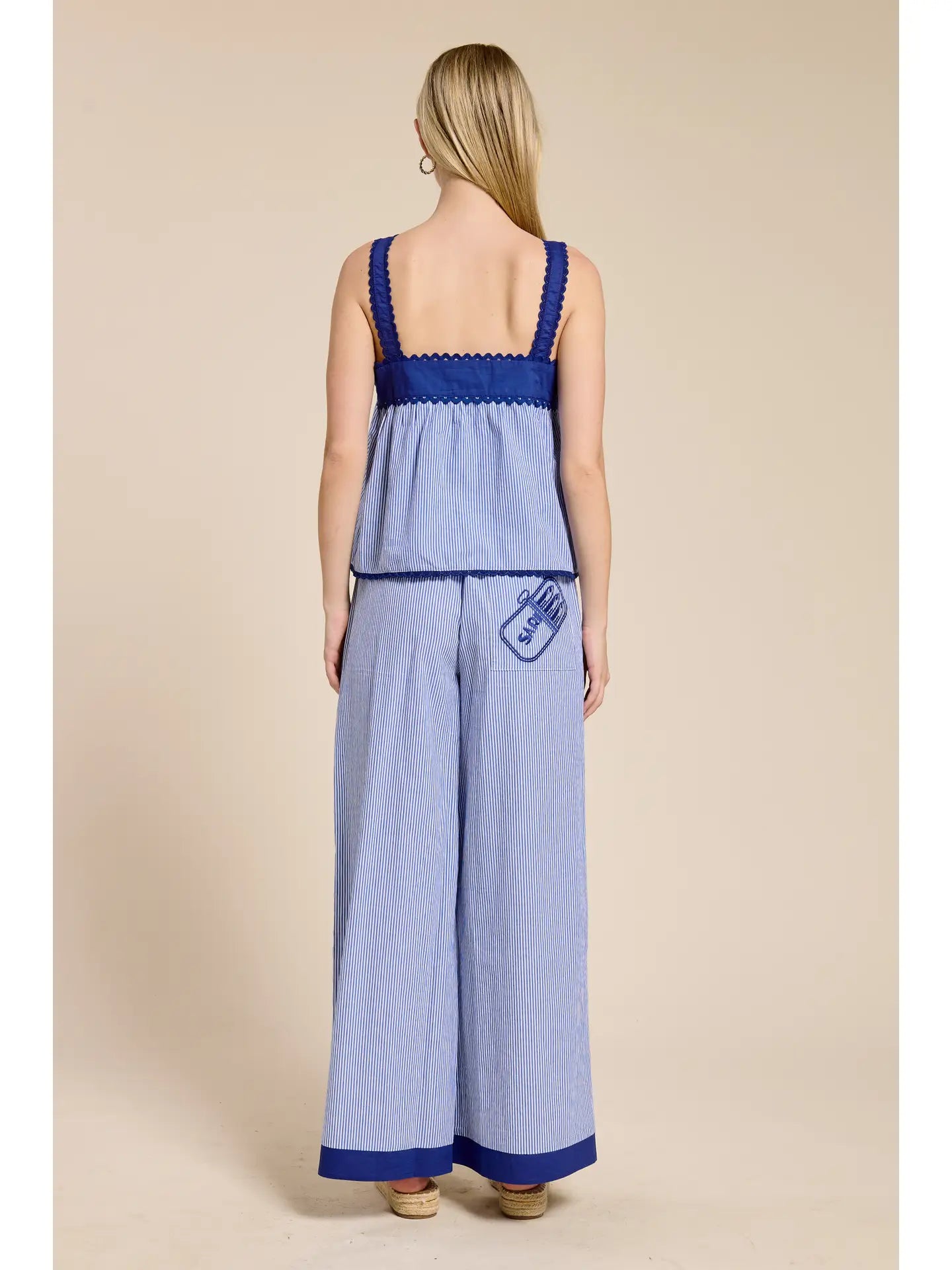 Flat White Sardine Striped Tank Top