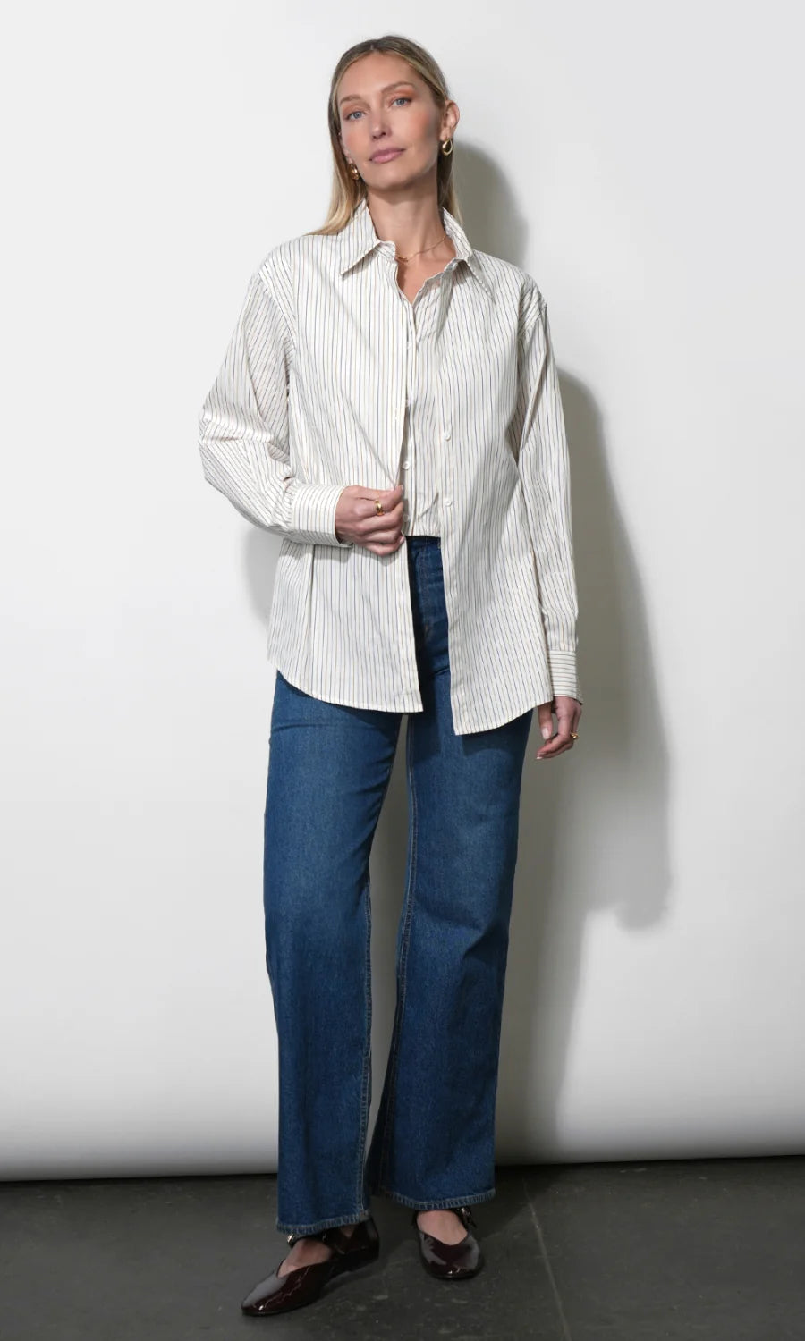 Greylin Beatrix Twofer Stripe Oversized Shirt