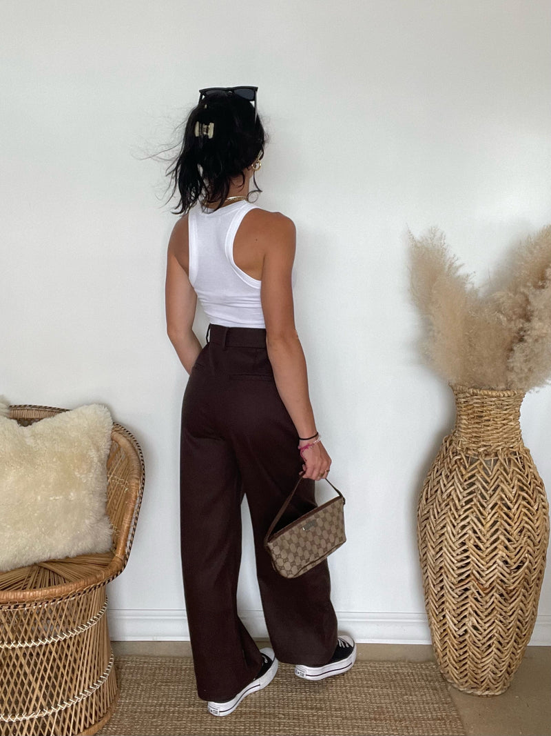 Nicole Wide Leg Pants | Chocolate