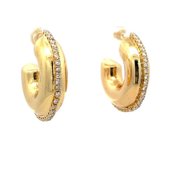 Ella Thick Hoop Rhinestone Earrings