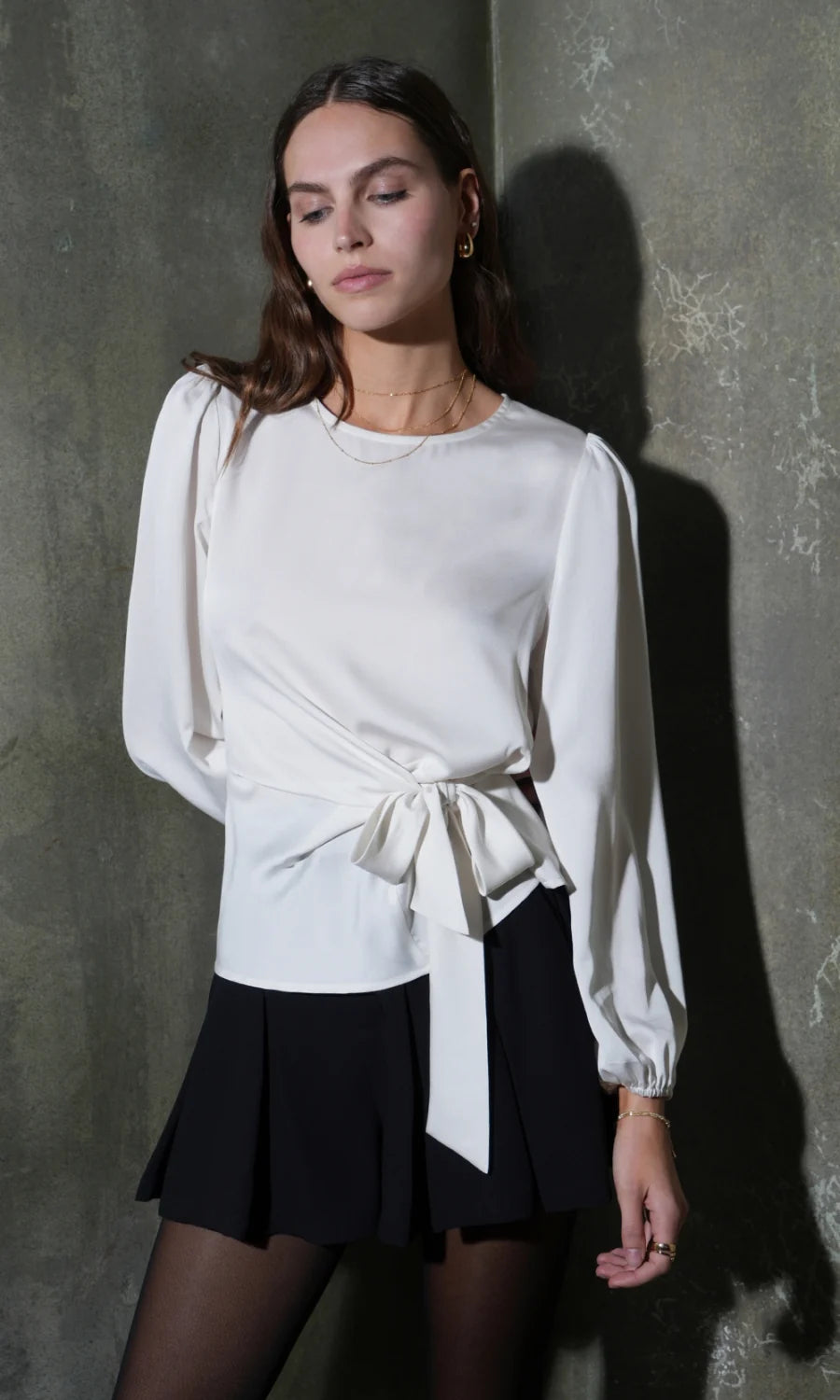 Greylin Lola Ivory Side Tie Blouse