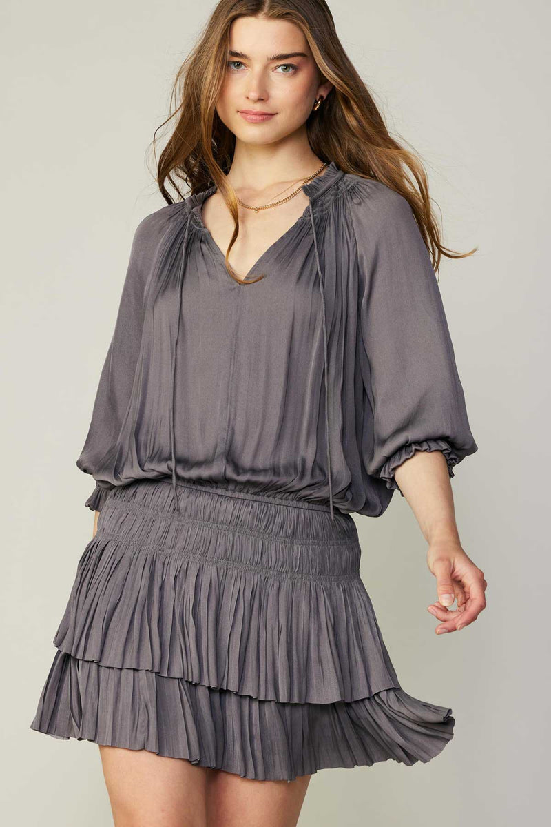 Current Air | Aurelie Pleated Mini Dress