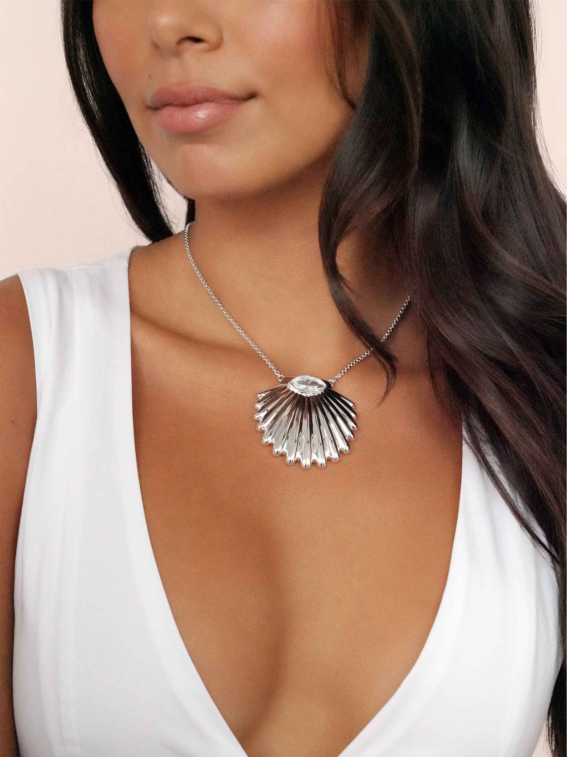 Scallop Crystal Necklace