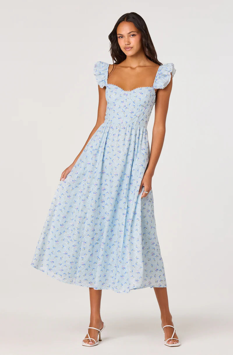 ASTR the Label Wedelia Blue Floral Dress