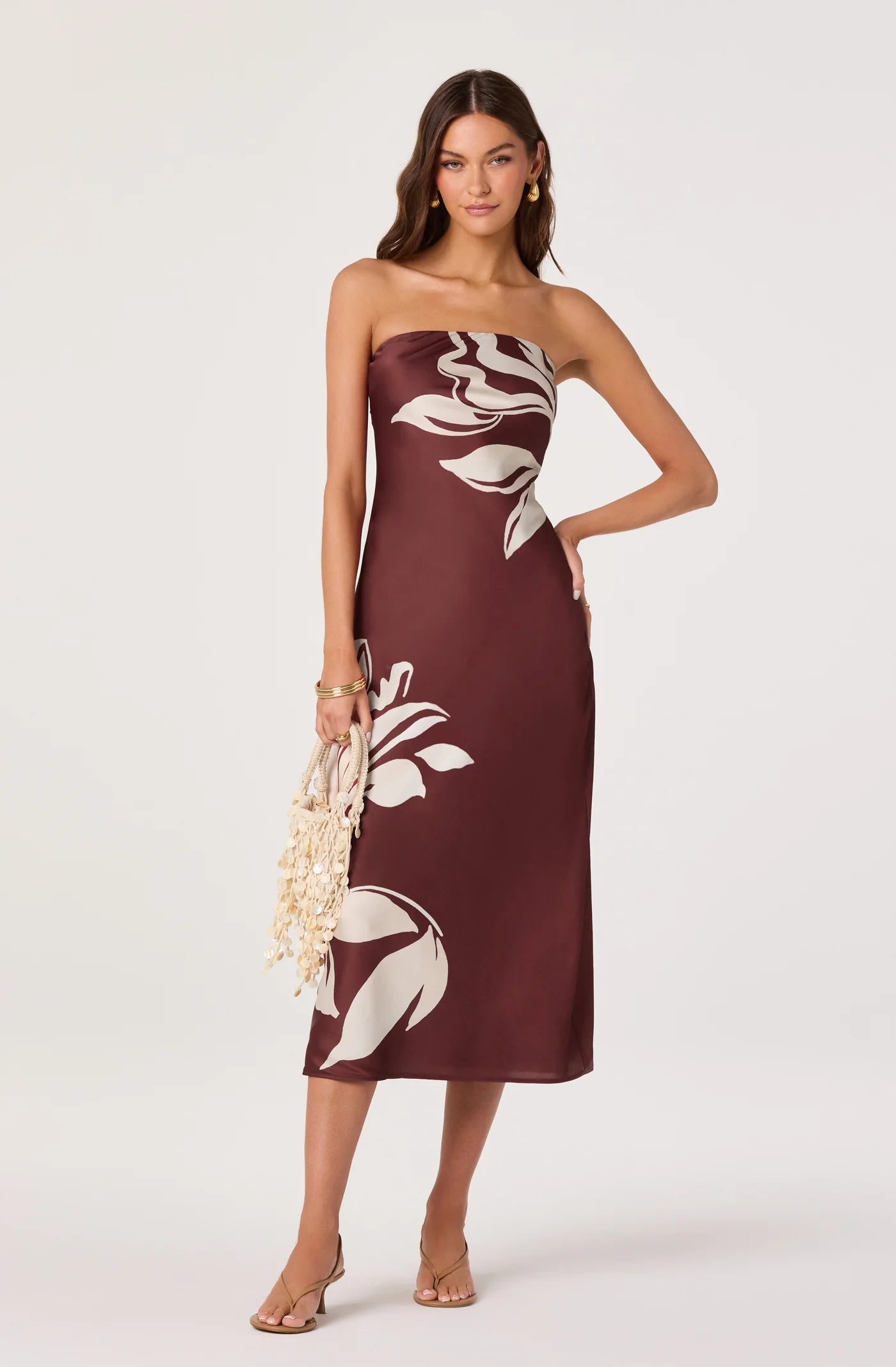 ASTR the Label Annabeth Brown Floral Dress