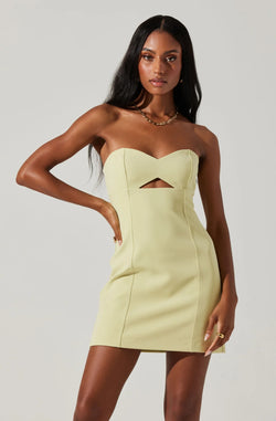 ASTR the Label | Mekhi Strapless Mini Dress Lime FINAL SALE