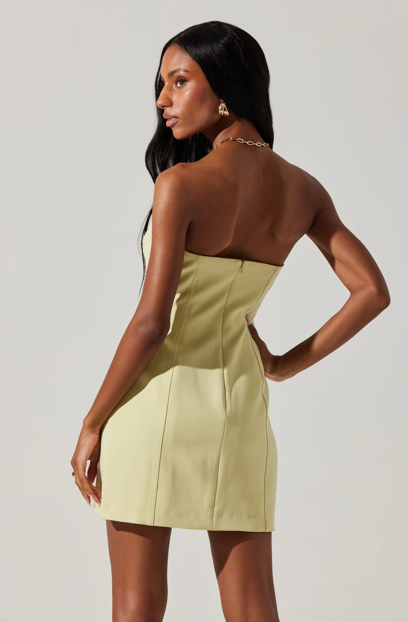 ASTR the Label | Mekhi Strapless Mini Dress Lime FINAL SALE