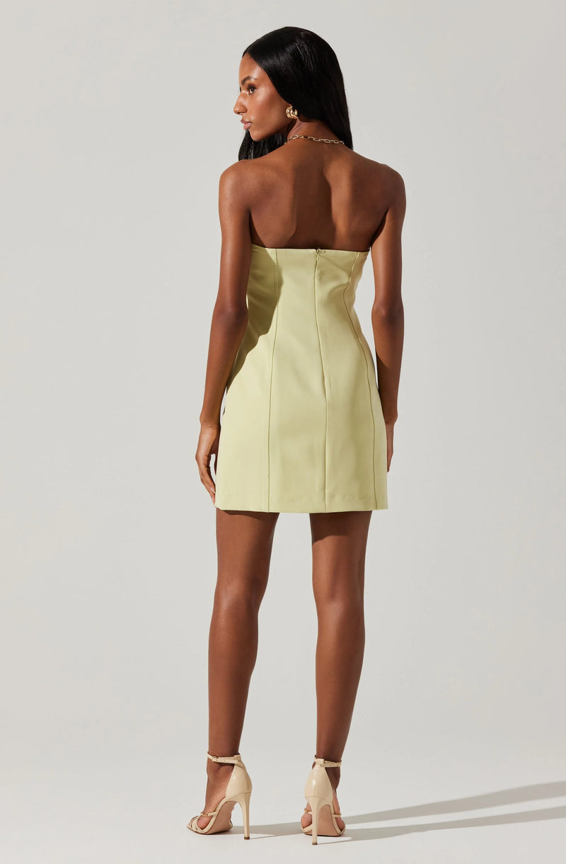 ASTR the Label | Mekhi Strapless Mini Dress Lime FINAL SALE