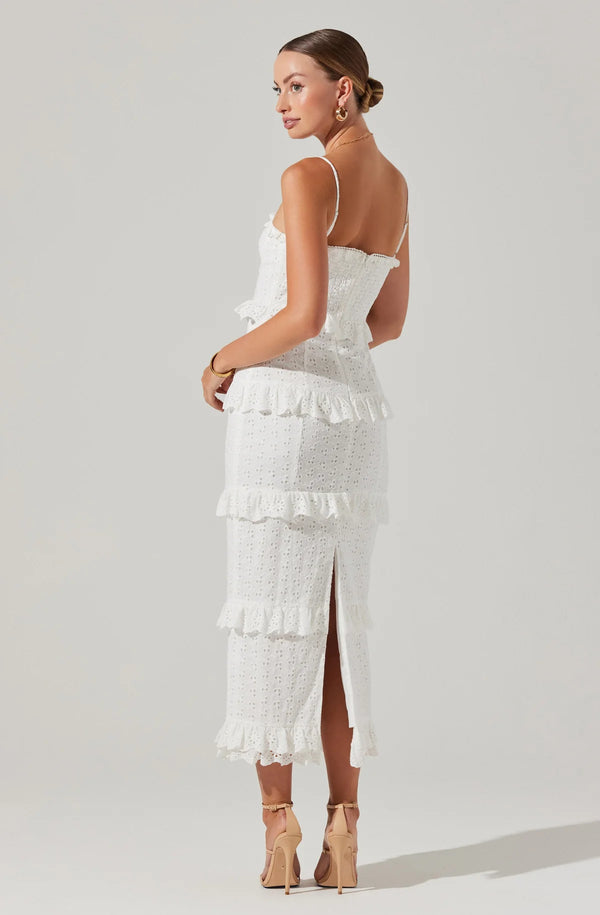 ASTR the Label | Sandrima Eyelet Midi Dress | White