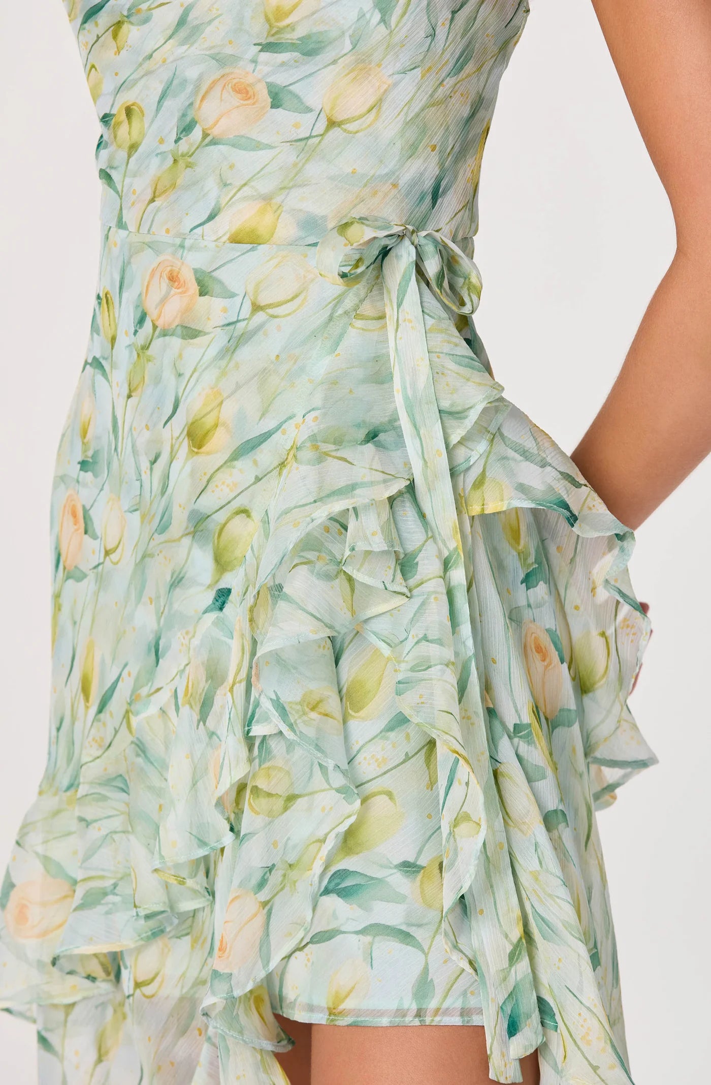 ASTR the Label Candace Green Floral Dress