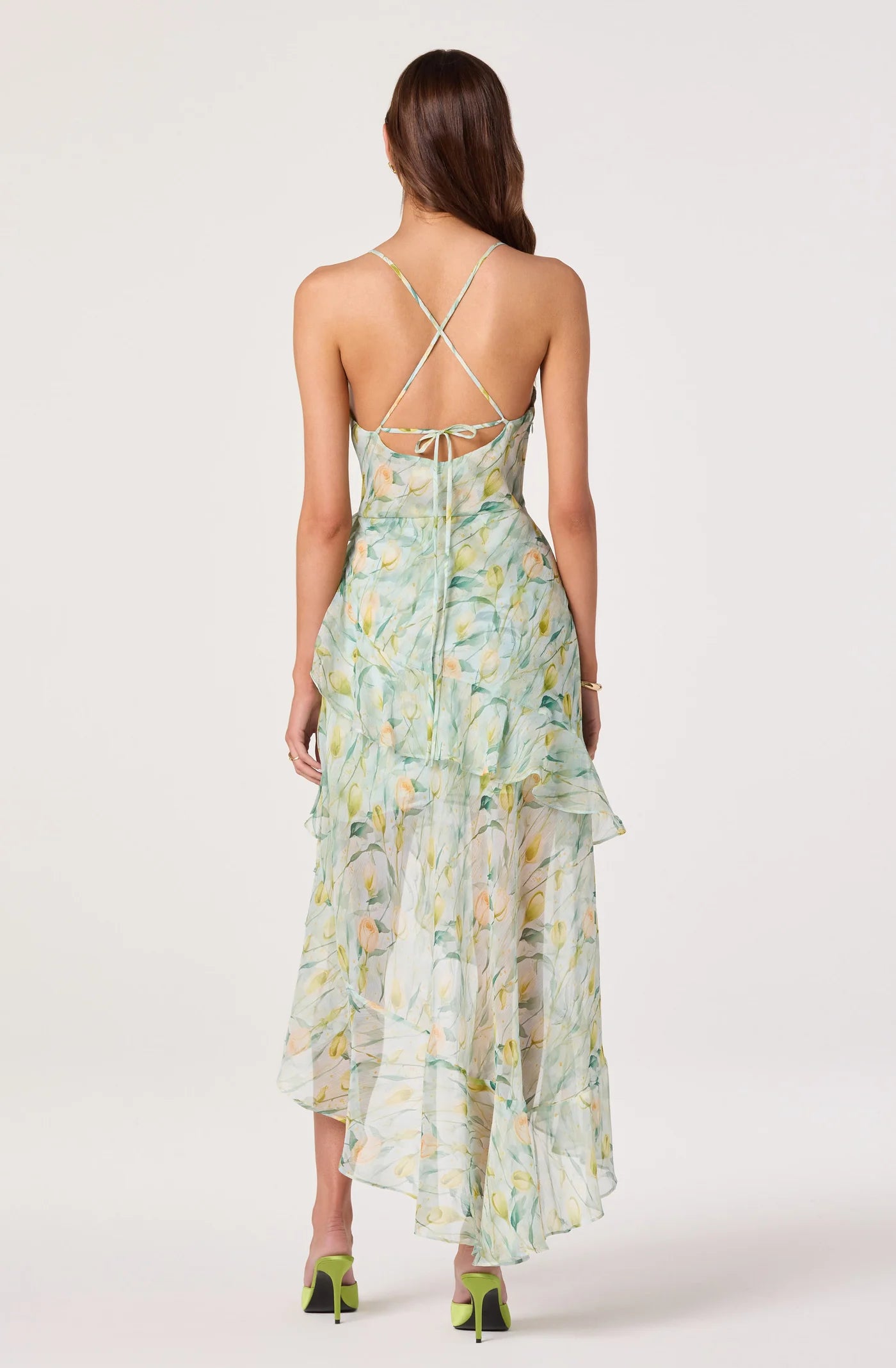 ASTR the Label Candace Green Floral Dress