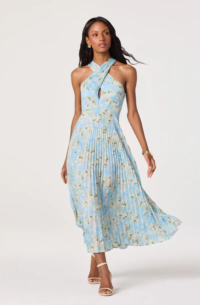 ASTR The Label Samantha Blue Floral Dress