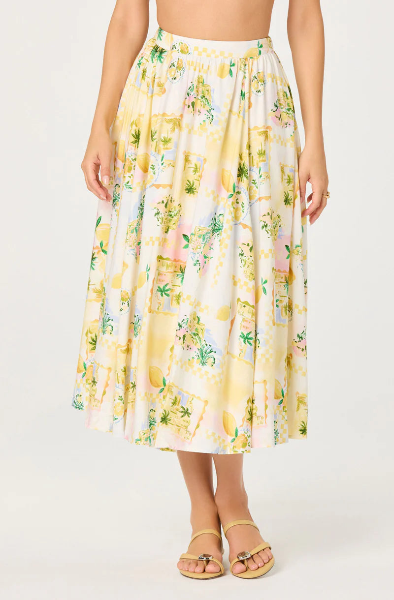 ASTR Kaleigh Lemon Paradise Skirt
