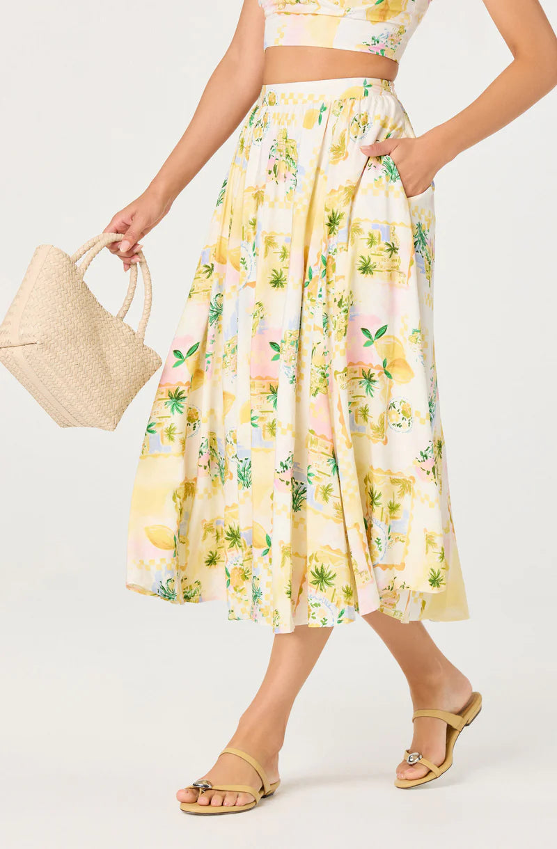 ASTR Kaleigh Lemon Paradise Skirt