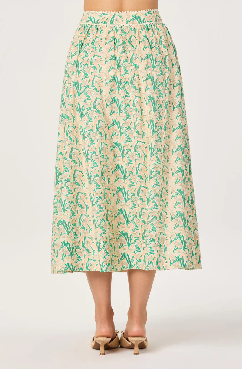 ASTR The Label Keesha Green Pink Multi Skirt