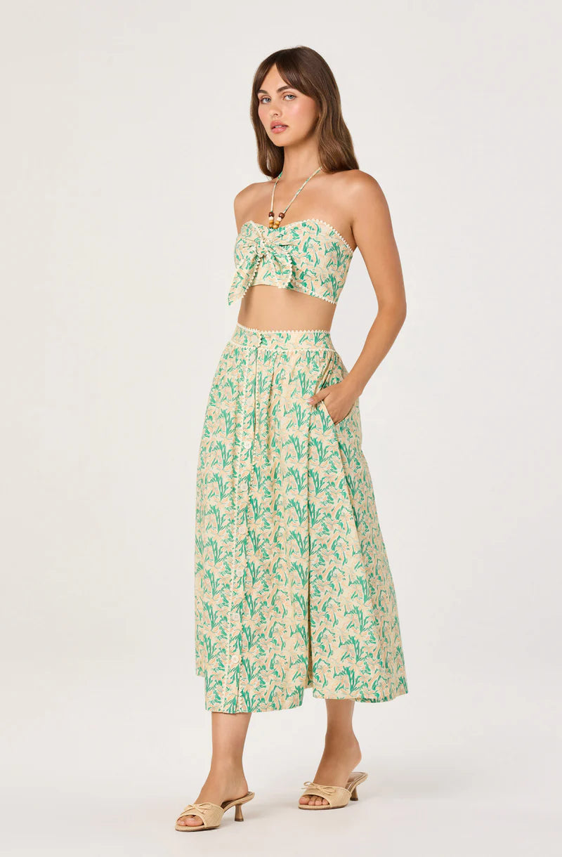 ASTR The Label Keesha Green Pink Multi Skirt