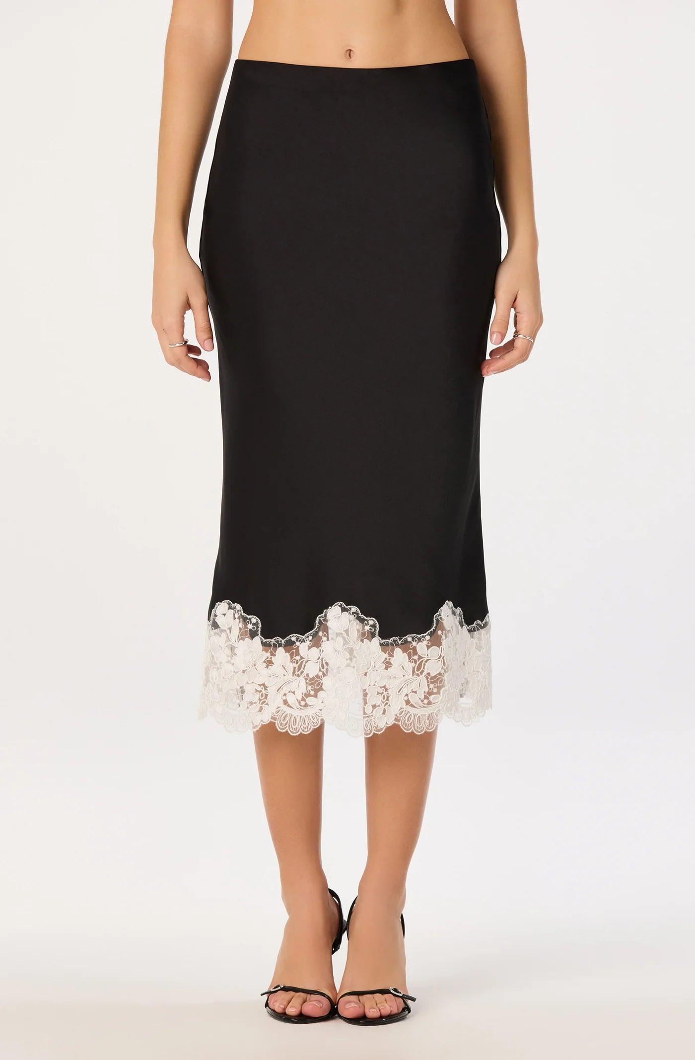 ASTR the Label Shantal Skirt Black White Lace