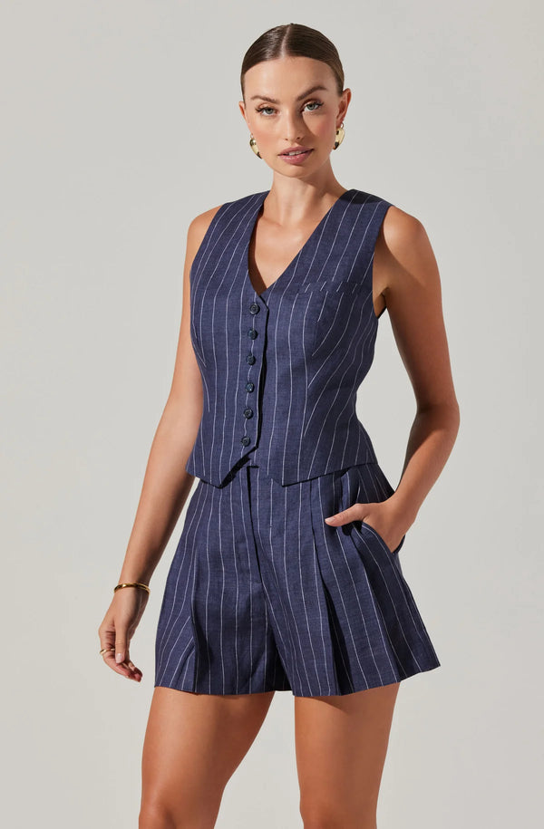 ASTR the Label | Kaiko Pinstripe Linen Vest