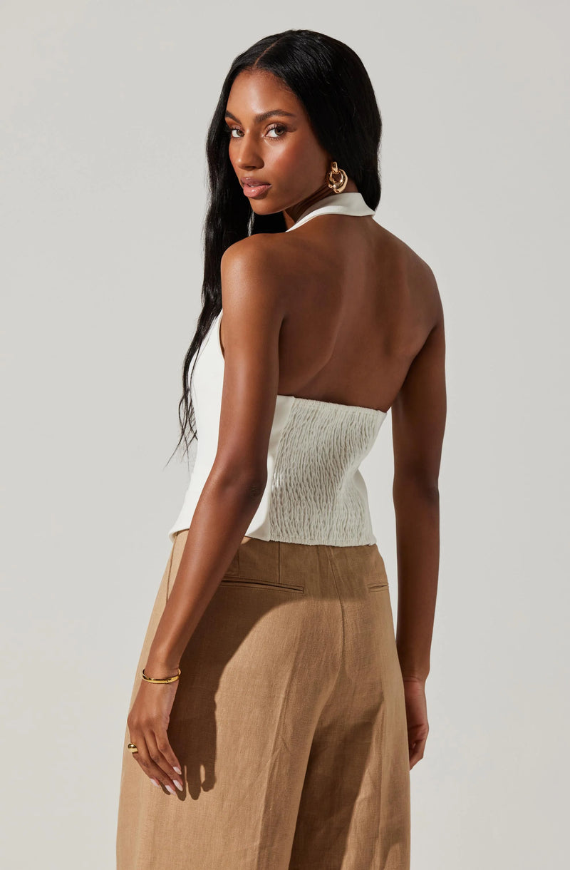 FINAL SALE ASTR the Label | Tatum Halter Vest White