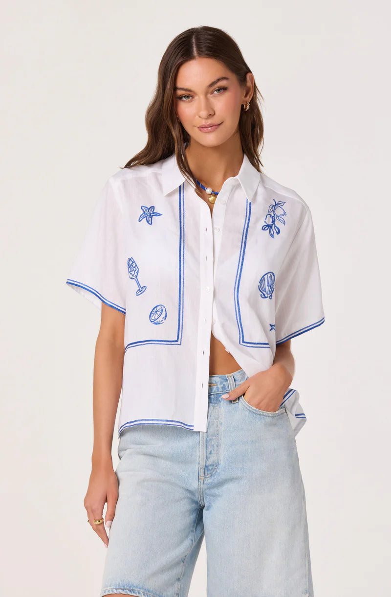 ASTR The Label Trace White Shirt 