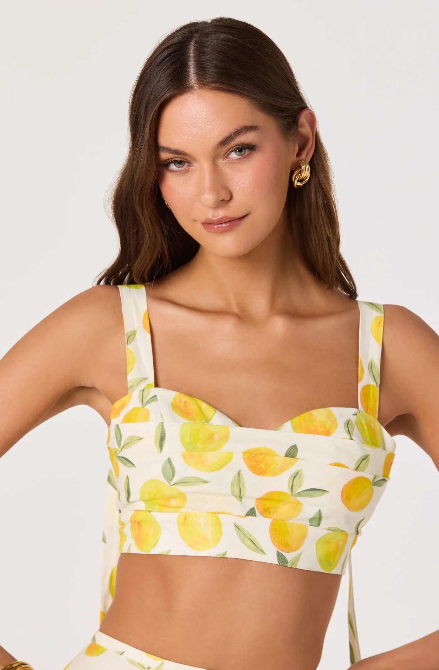 ASTR The Label Myria Lemon Print Top
