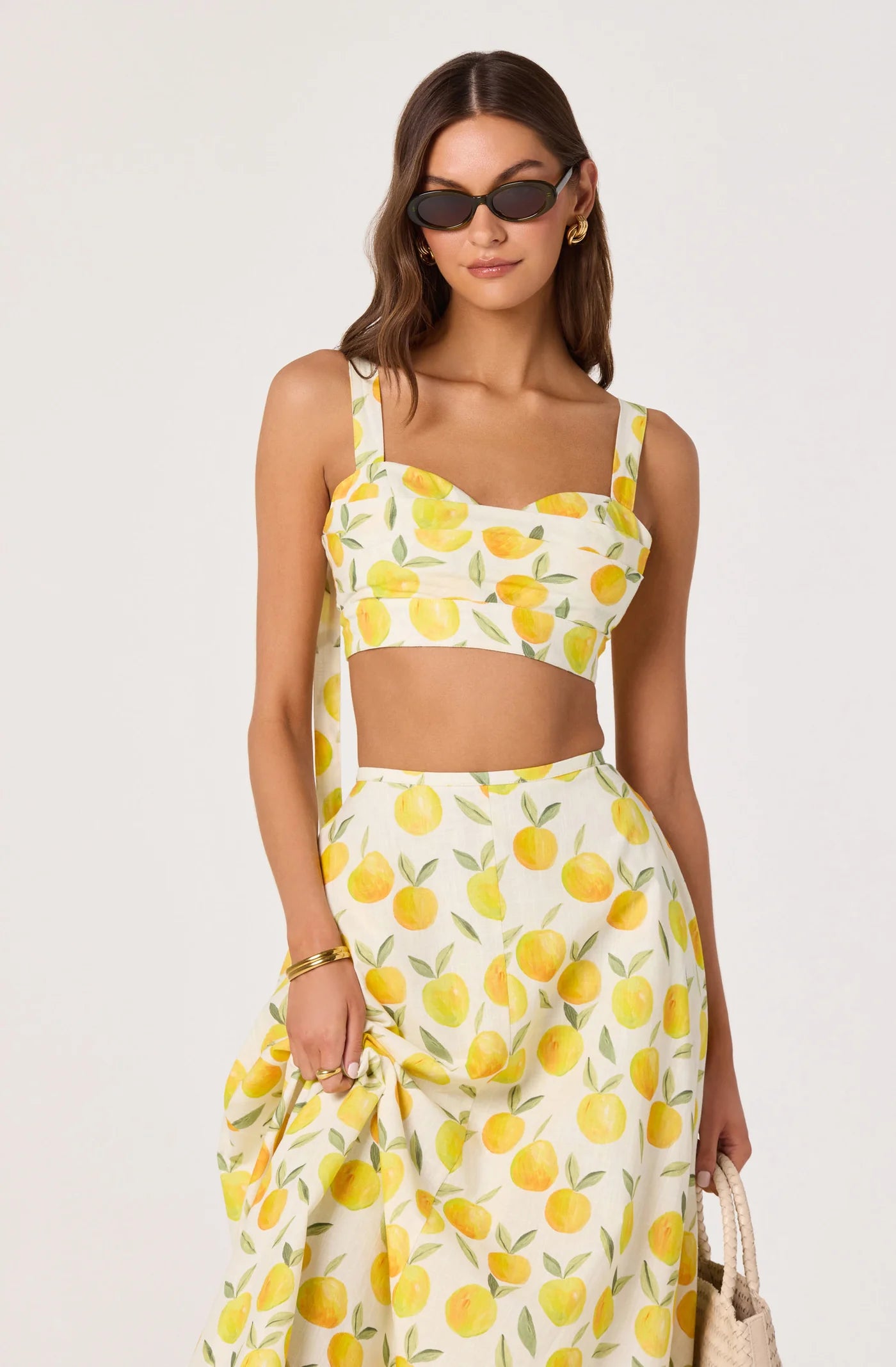 ASTR The Label Myria Lemon Print Top
