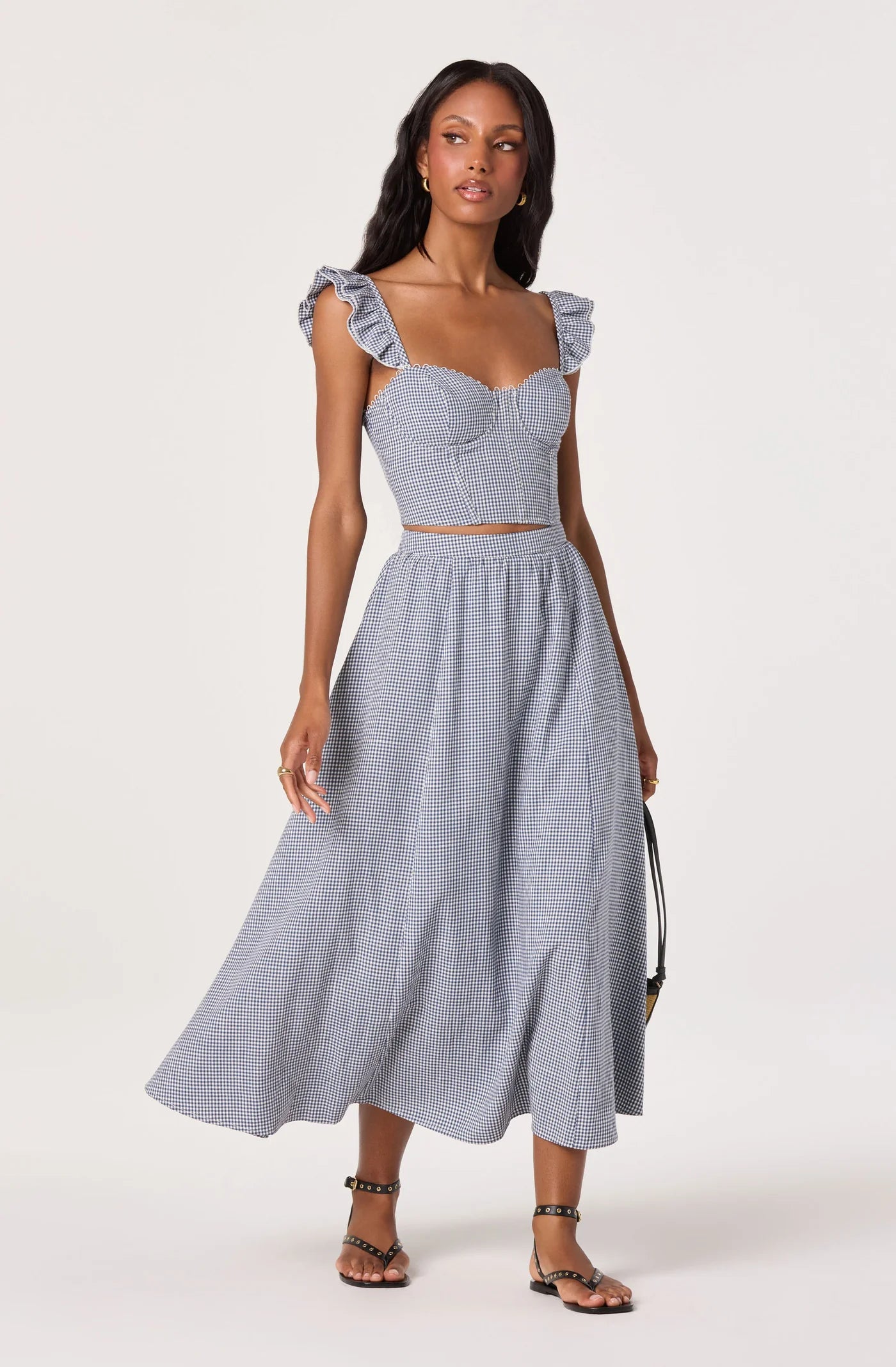 ASTR the Label Wedelia Blue Gingham Top