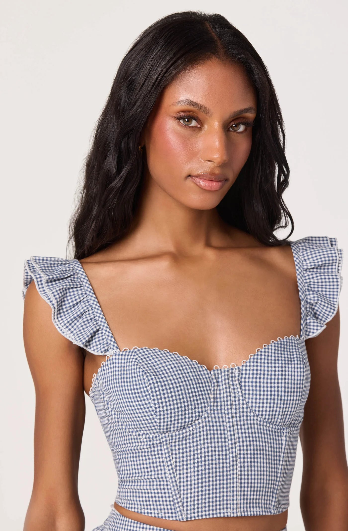 ASTR the Label Wedelia Blue Gingham Top