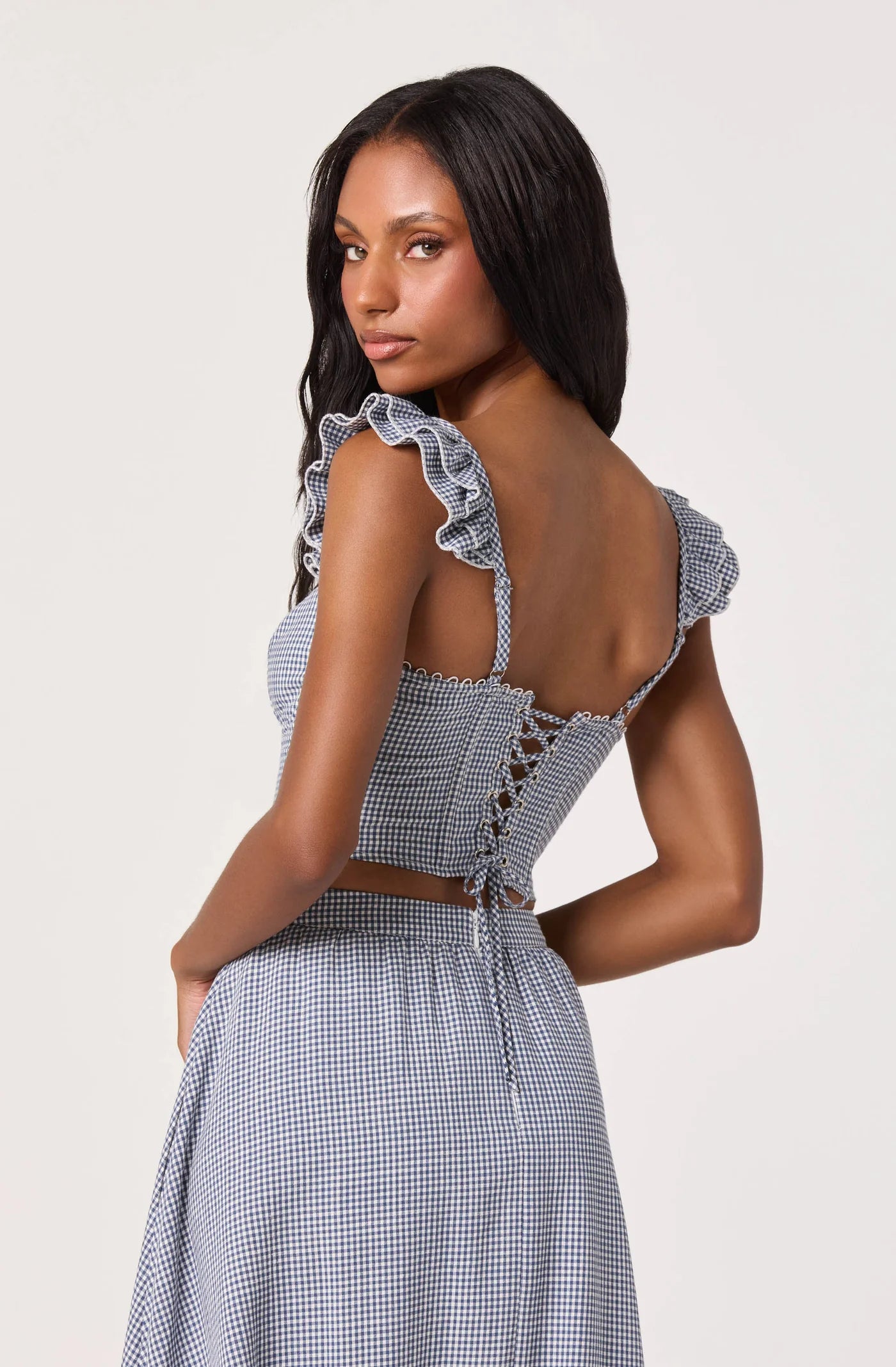 ASTR the Label Wedelia Blue Gingham Top