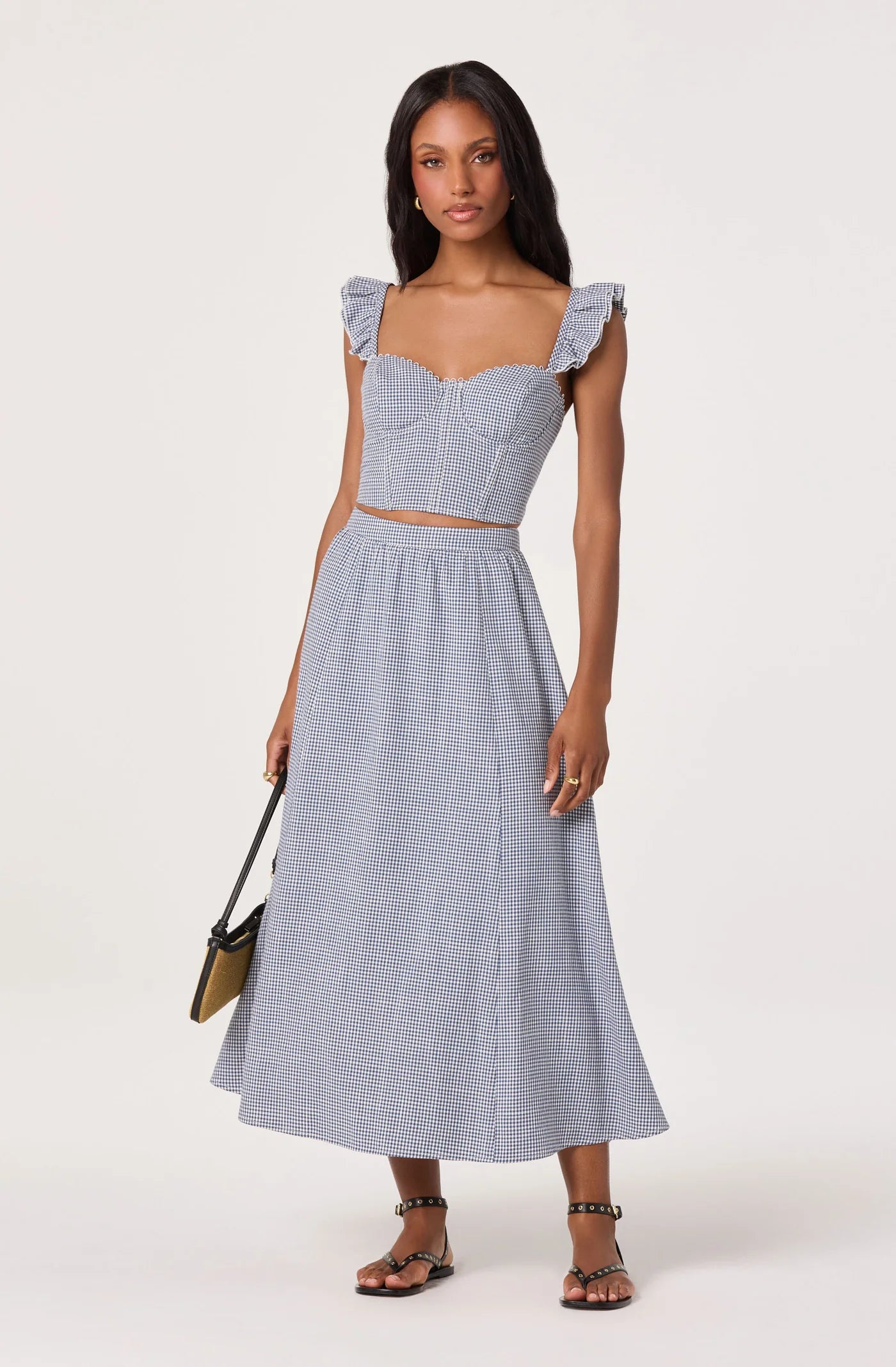 ASTR the Label Wedelia Blue Gingham Top