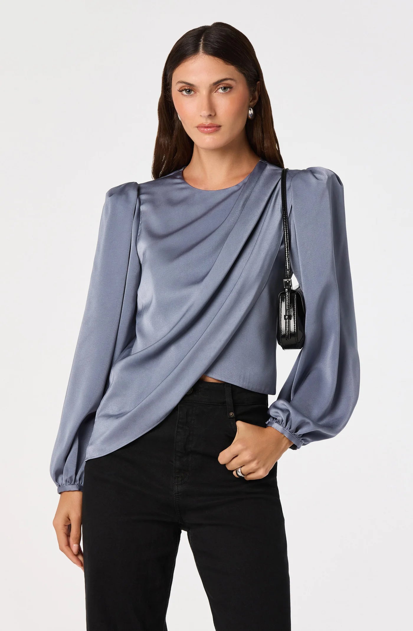 ASTR the Label Beatrice Top Slate Blue
