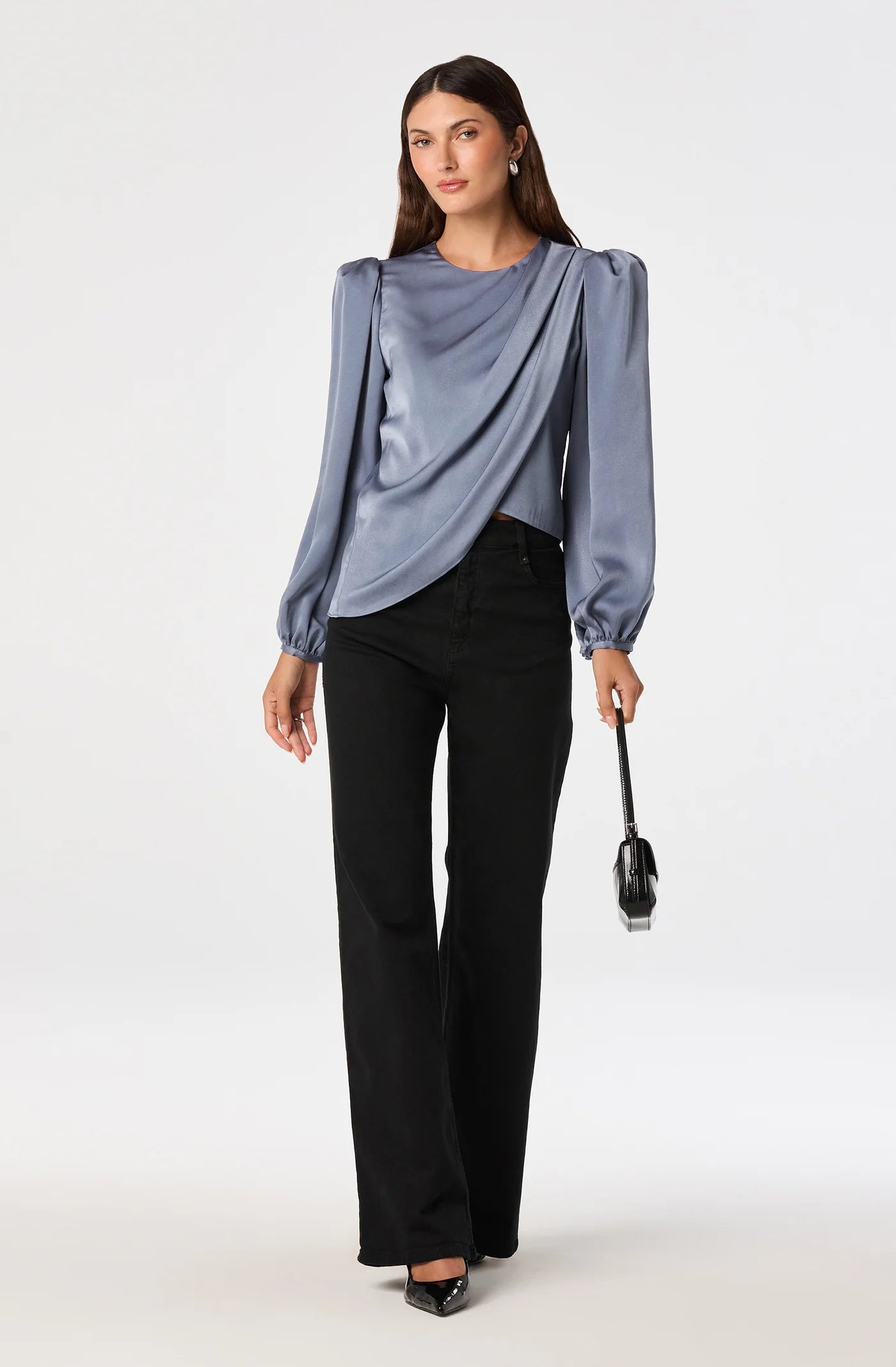 ASTR the Label Beatrice Top Slate Blue