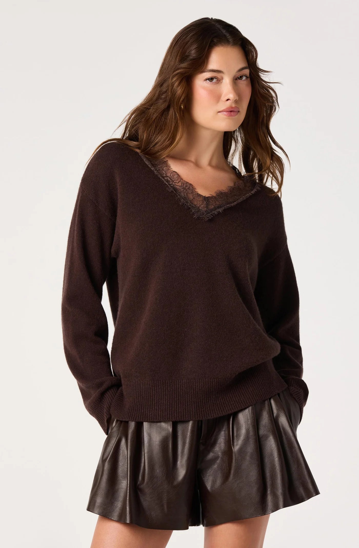 ASTR the Label Jaydn Sweater Brown