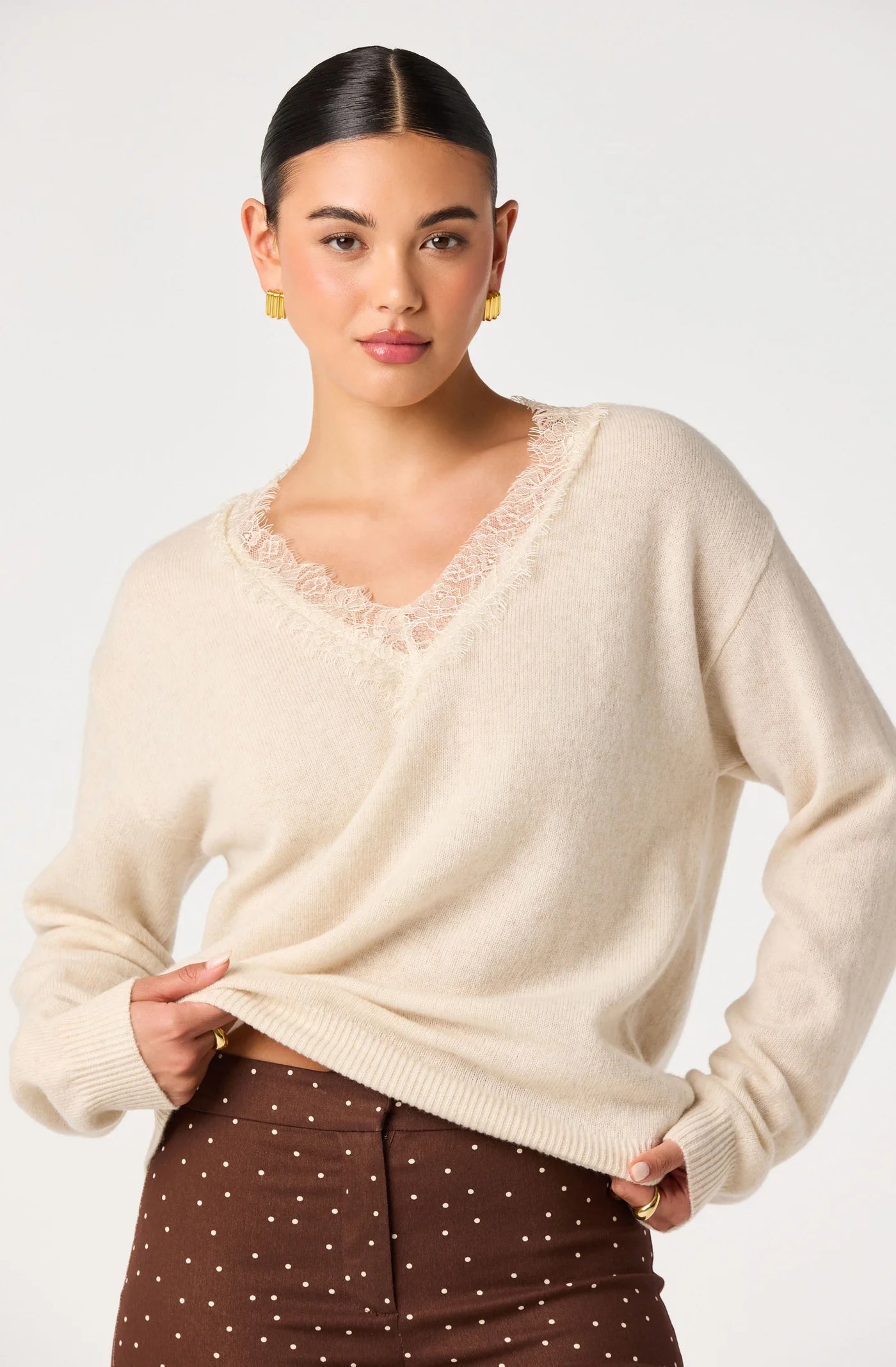 ASTR the Label Jaydn Sweater Ivory