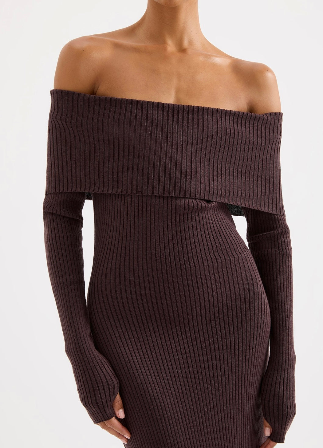 Krishna Off The Shoulder Knit Dress