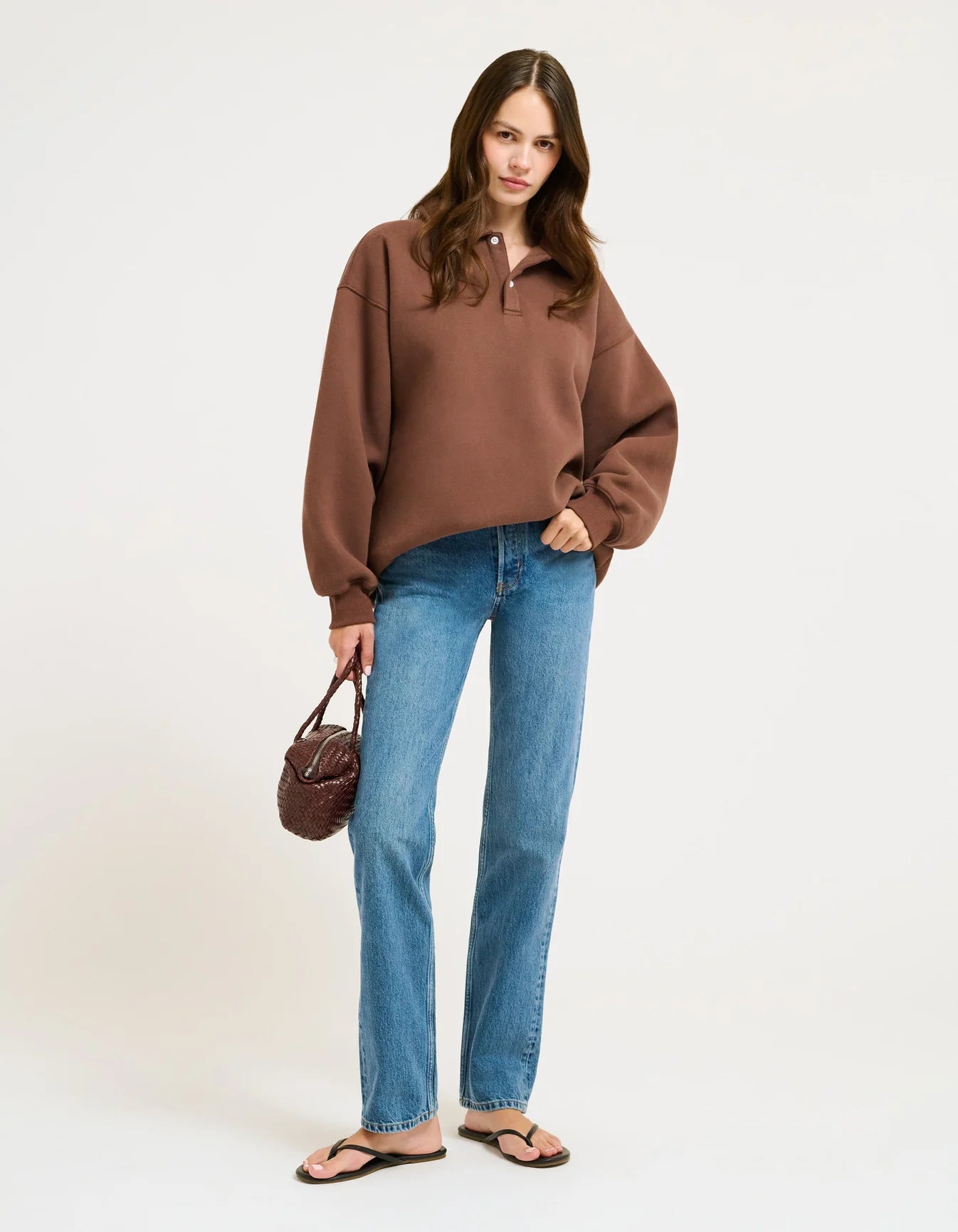 Rumored Airport Sweatshirt Chocolate Brown | Sweatshirts | Coco Kimono Boutique