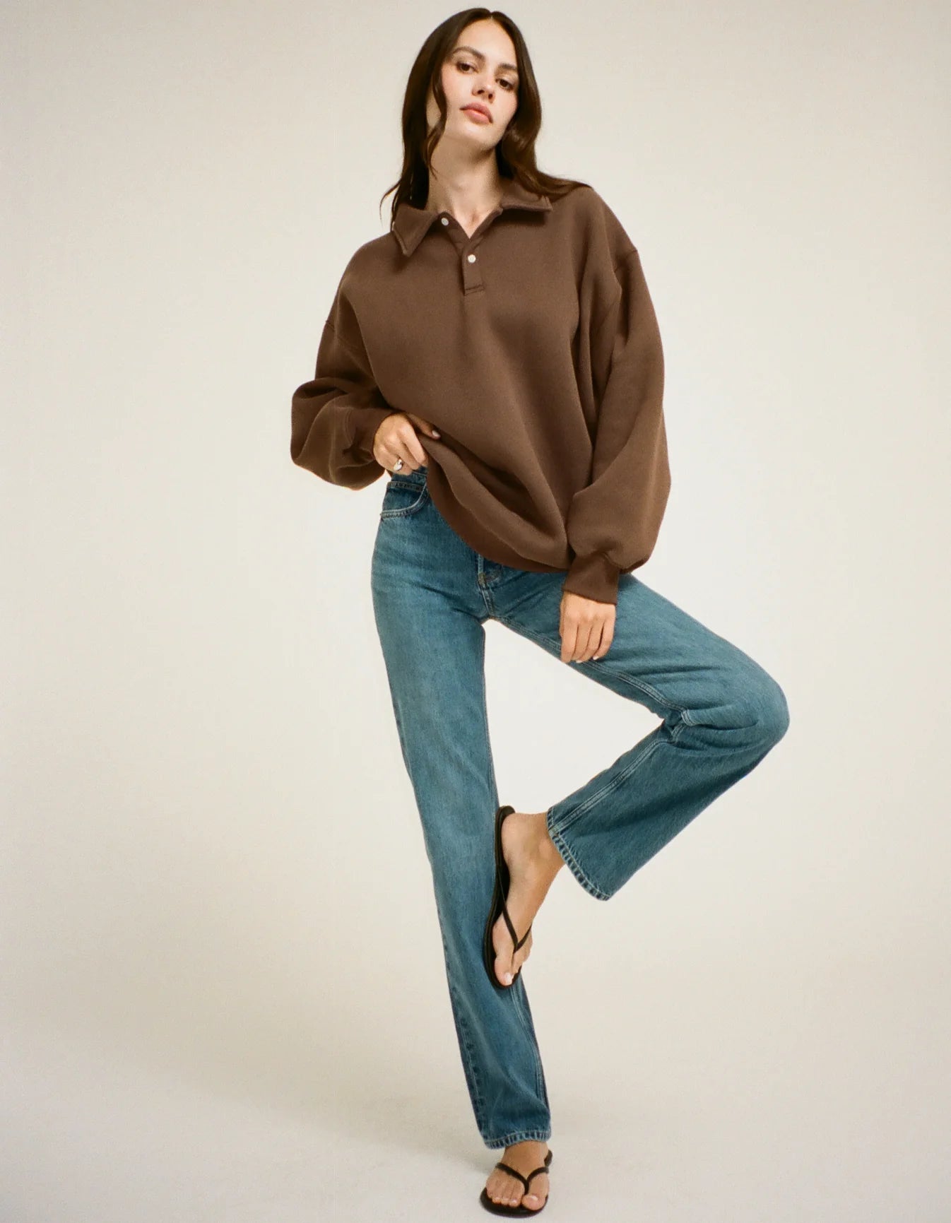 Rumored Airport Sweatshirt Chocolate Brown | Sweatshirts | Coco Kimono Boutique