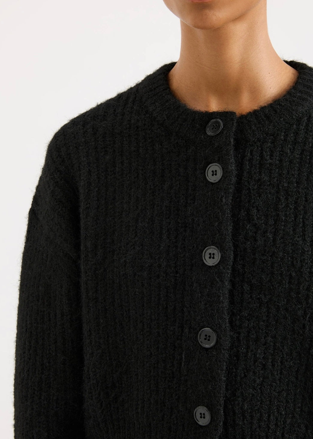Nixon Cropped Cardigan Black