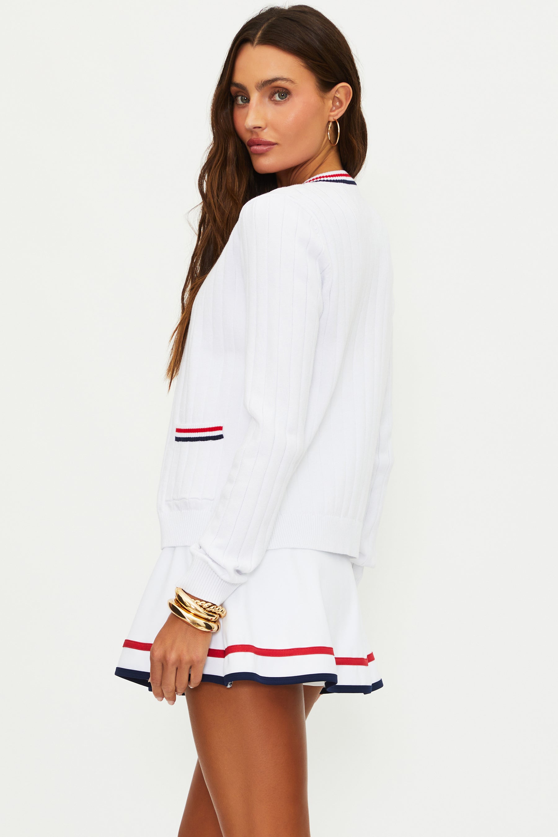 Beach Riot Ally Heritage White Cardigan | Sweater | Coco Kimono