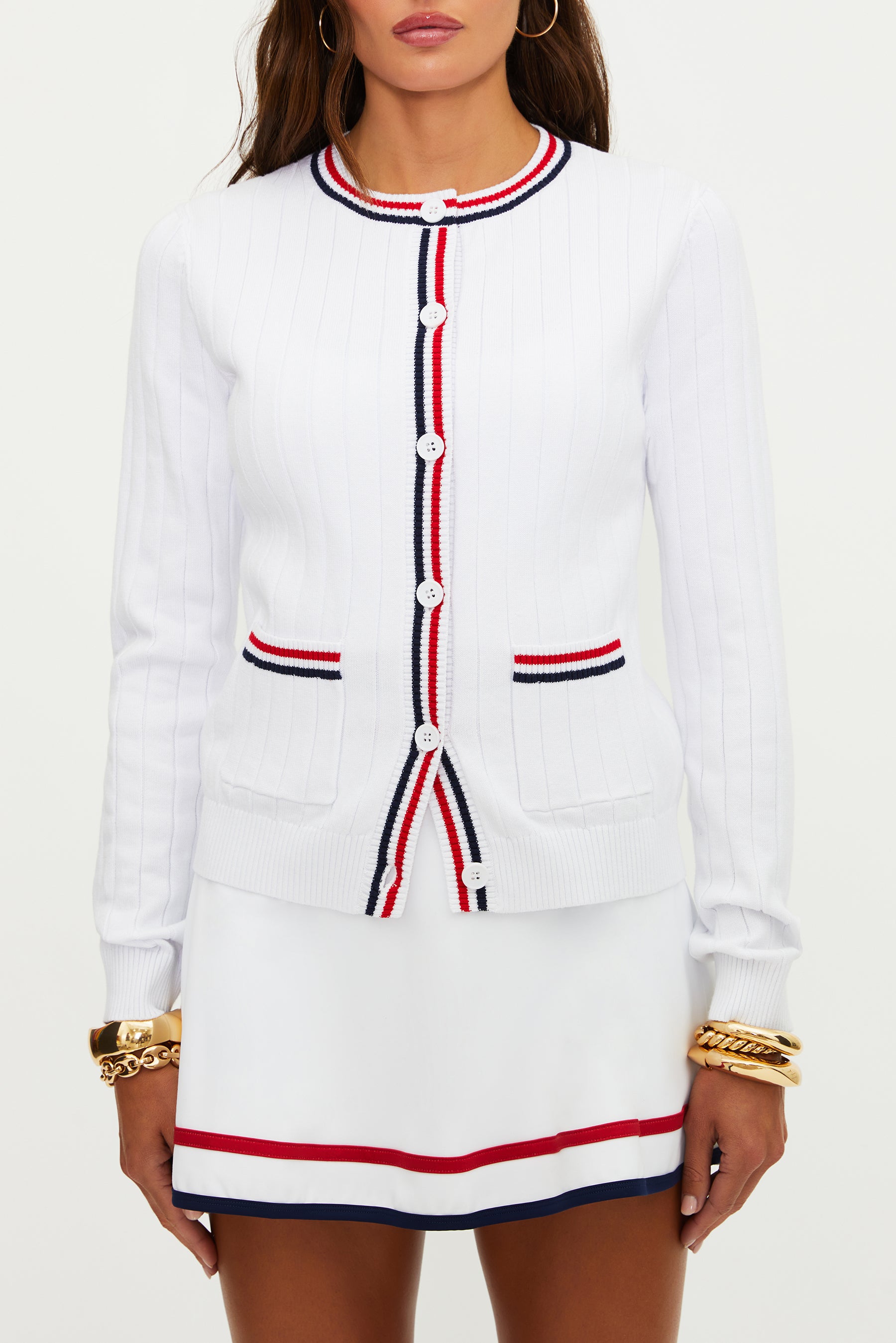 Beach Riot Ally Heritage White Cardigan | Sweater | Coco Kimono
