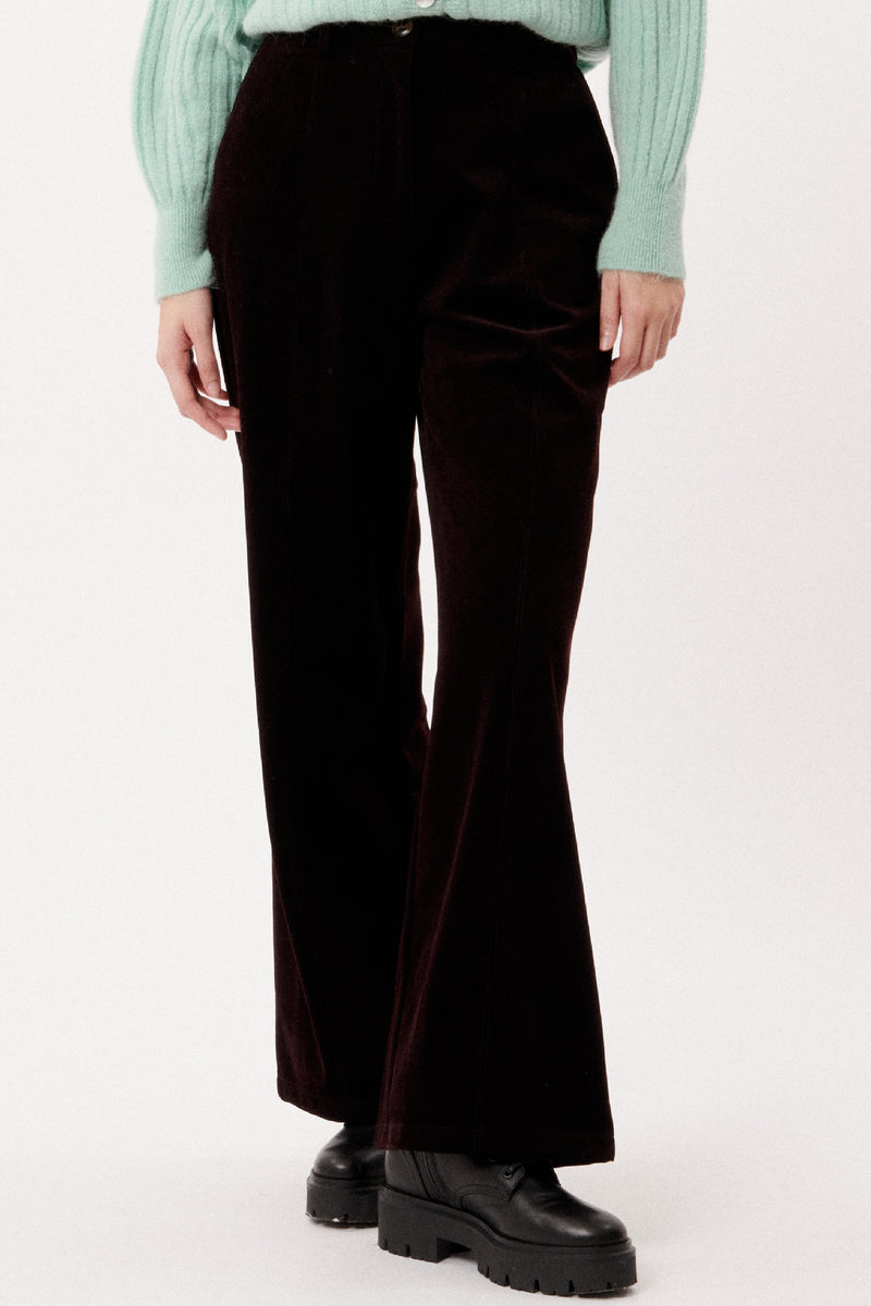 Zita Corduroy Wide Leg Pants | Aubergine FINAL SALE