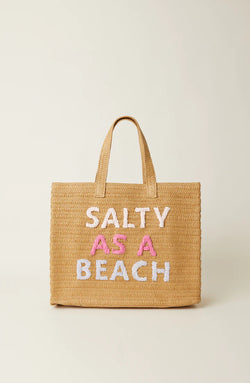 Salty As A Beach Tote Bag | Sand Pink Rainbow