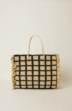 Hampton Large Tote Bag | Natural Black