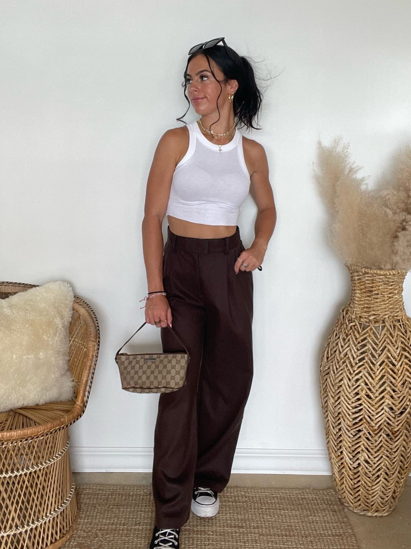 Nicole Wide Leg Pants | Chocolate