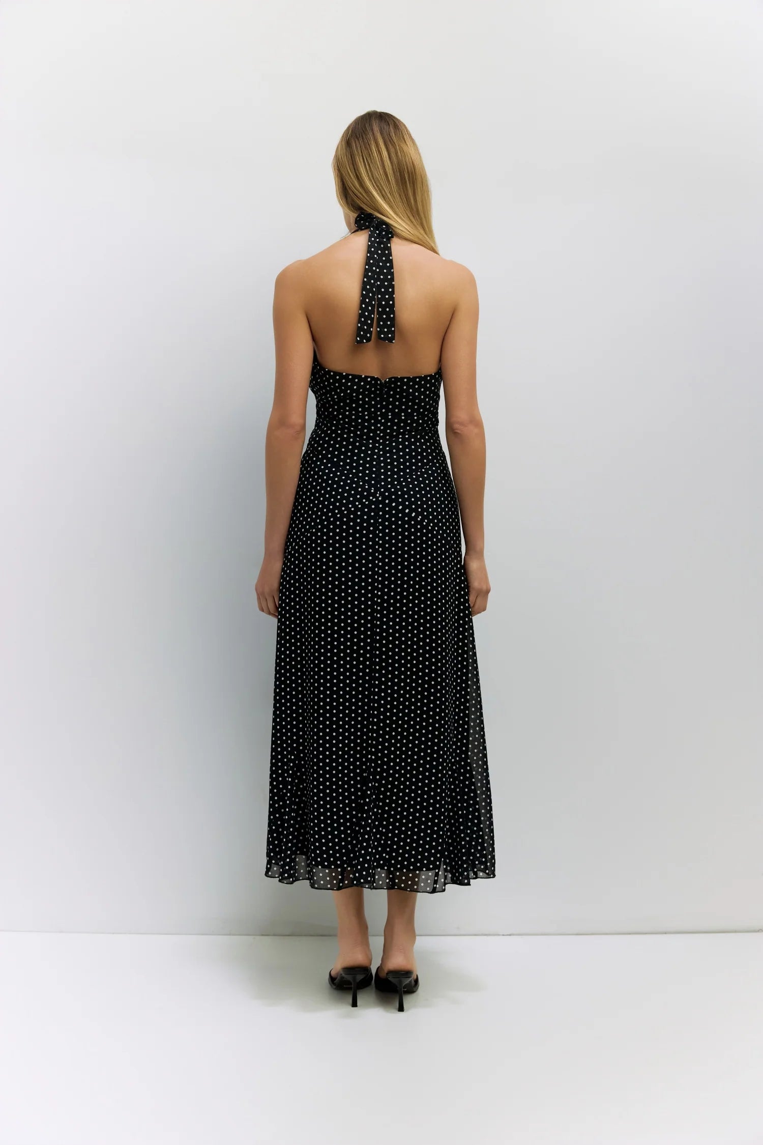 Angelina Polka Dot Halter Dress